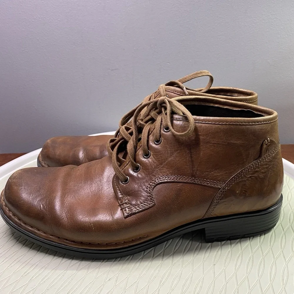 Rockport‎ Brown Leather Lace Up Ankle Boots Mens 9.5 M. Used